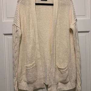 Abercrombie & Fitch Cream White Knit Cardigan Sweater XS Extra Small